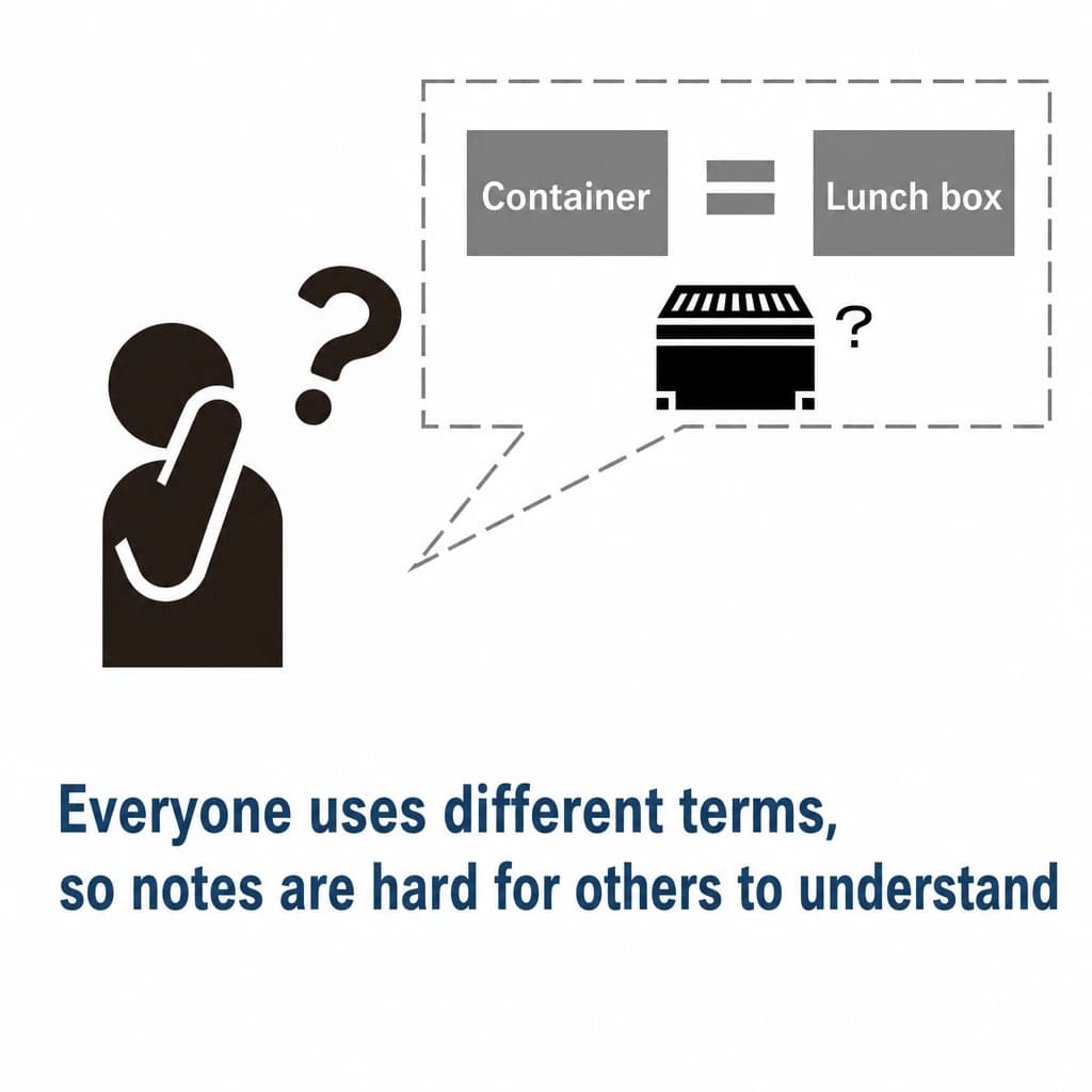 Everyone uses different wording, so others cannot understand the records